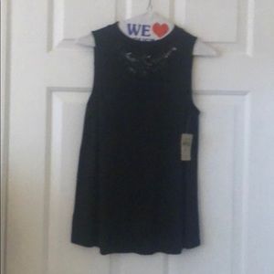 Loft embellished neckline sleeveless blouse